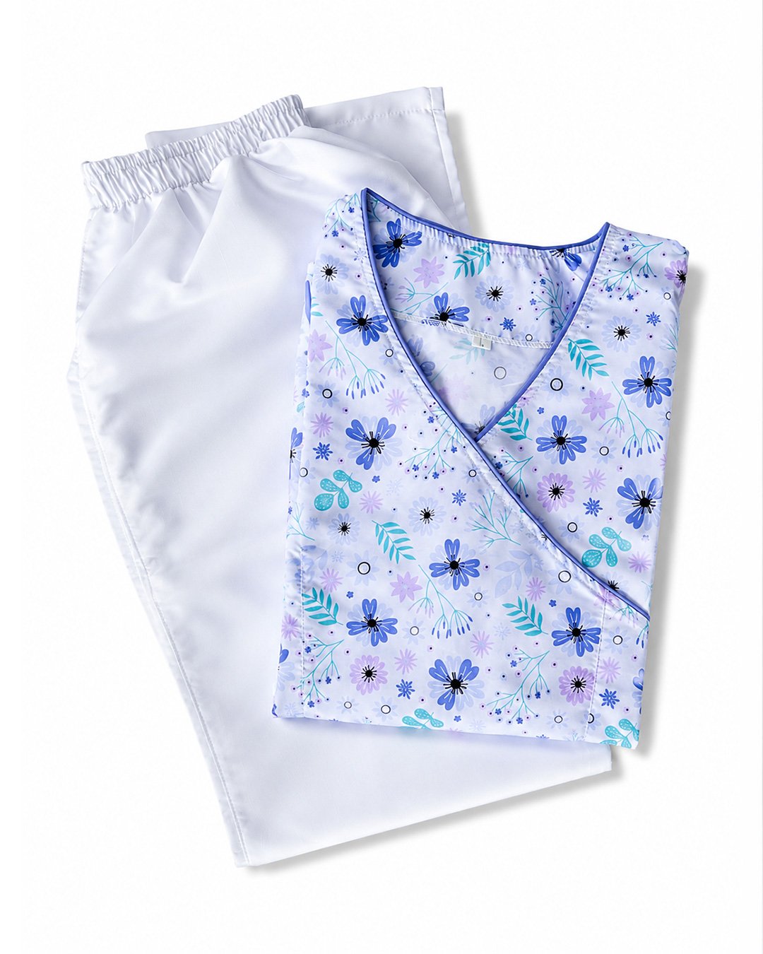 Uniforme Antifluido Cuello V Floral Violeta - Mujer foto 3